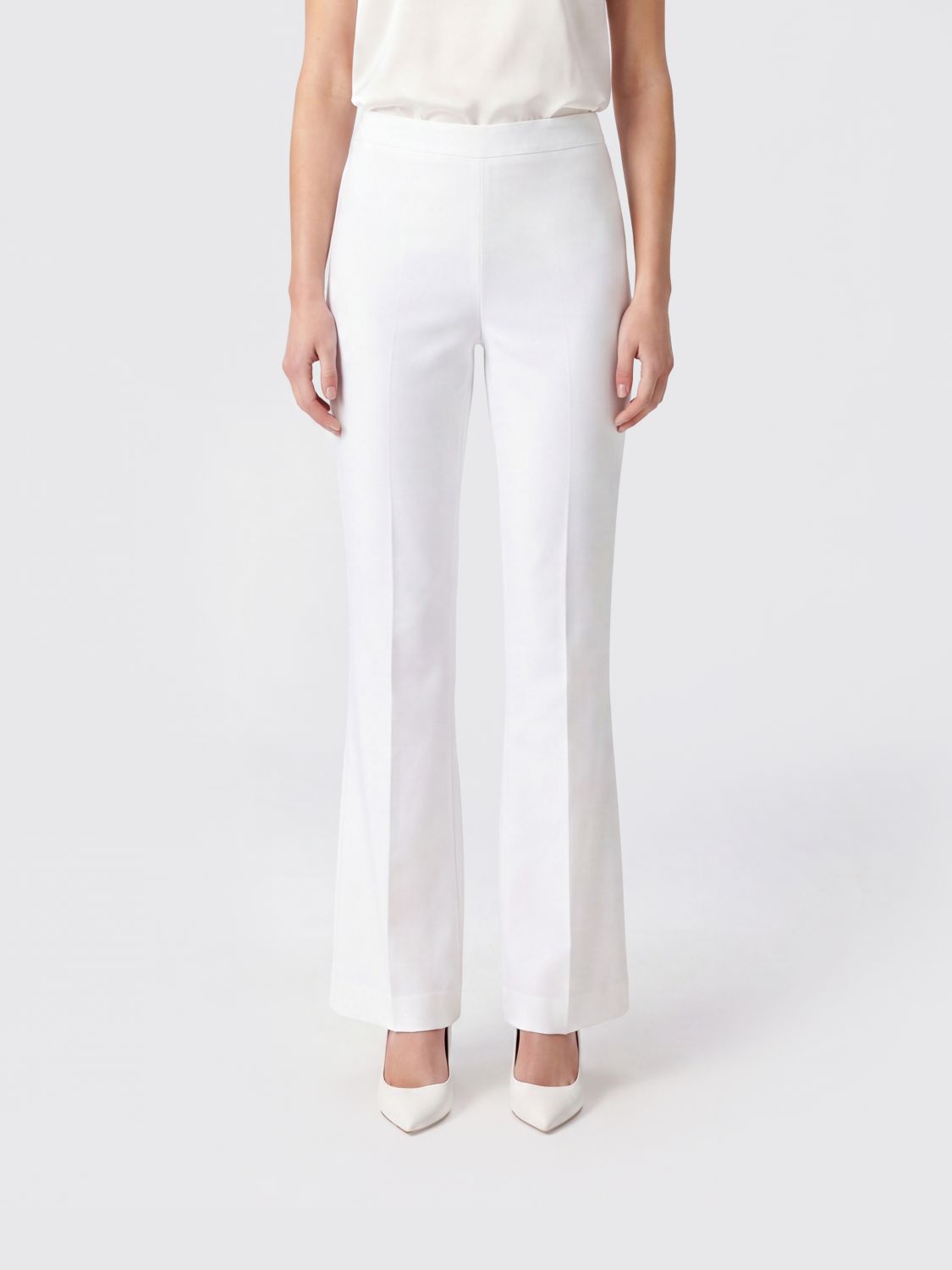 Liviana Conti Cotton Canvas Crop Trousers In White