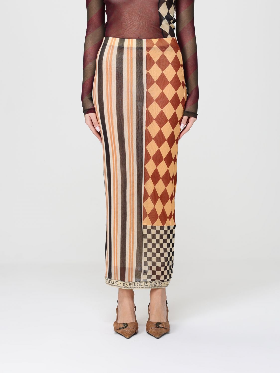 Skirt JEAN PAUL GAULTIER Woman color Denim