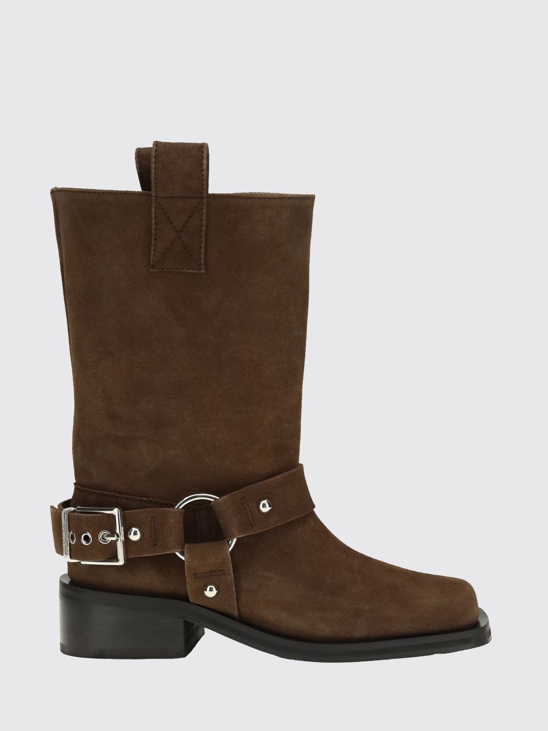 GANNI Suede Biker Boots
