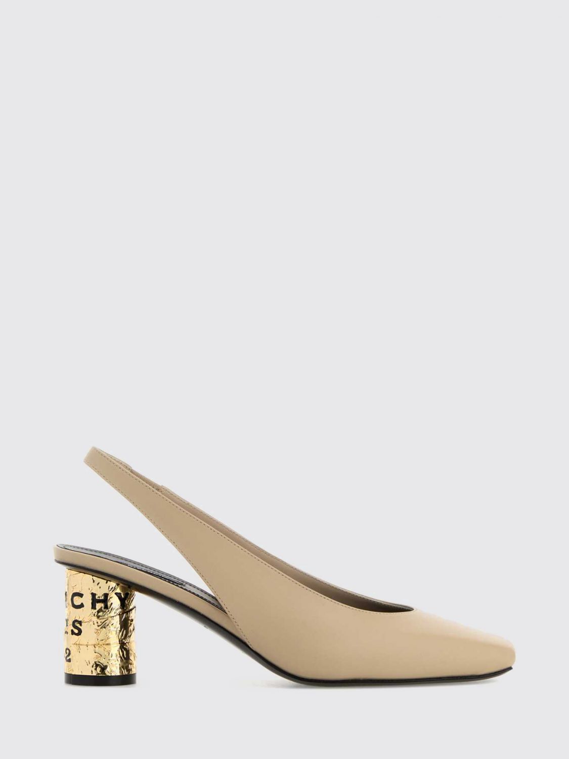 Givenchy Leather Slingback Pumps Block Heel Square In Nude