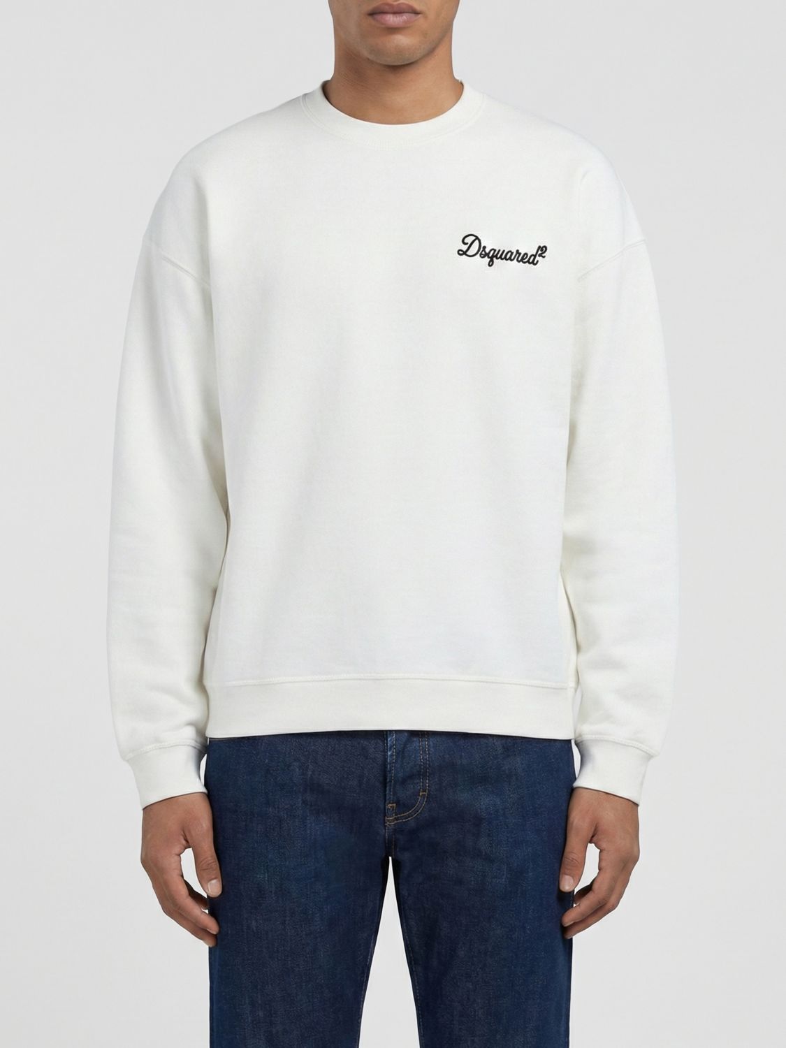DSQUARED2 Baumwoll-Rundhalspullover mit Logo
