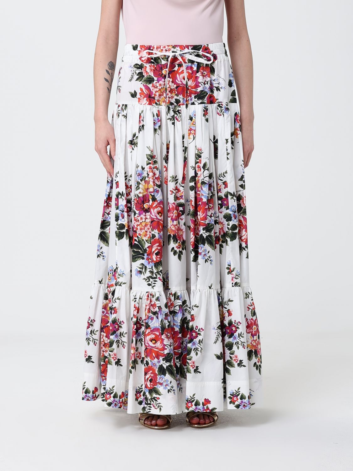 DOLCE & GABBANA Floral Cotton Skirt