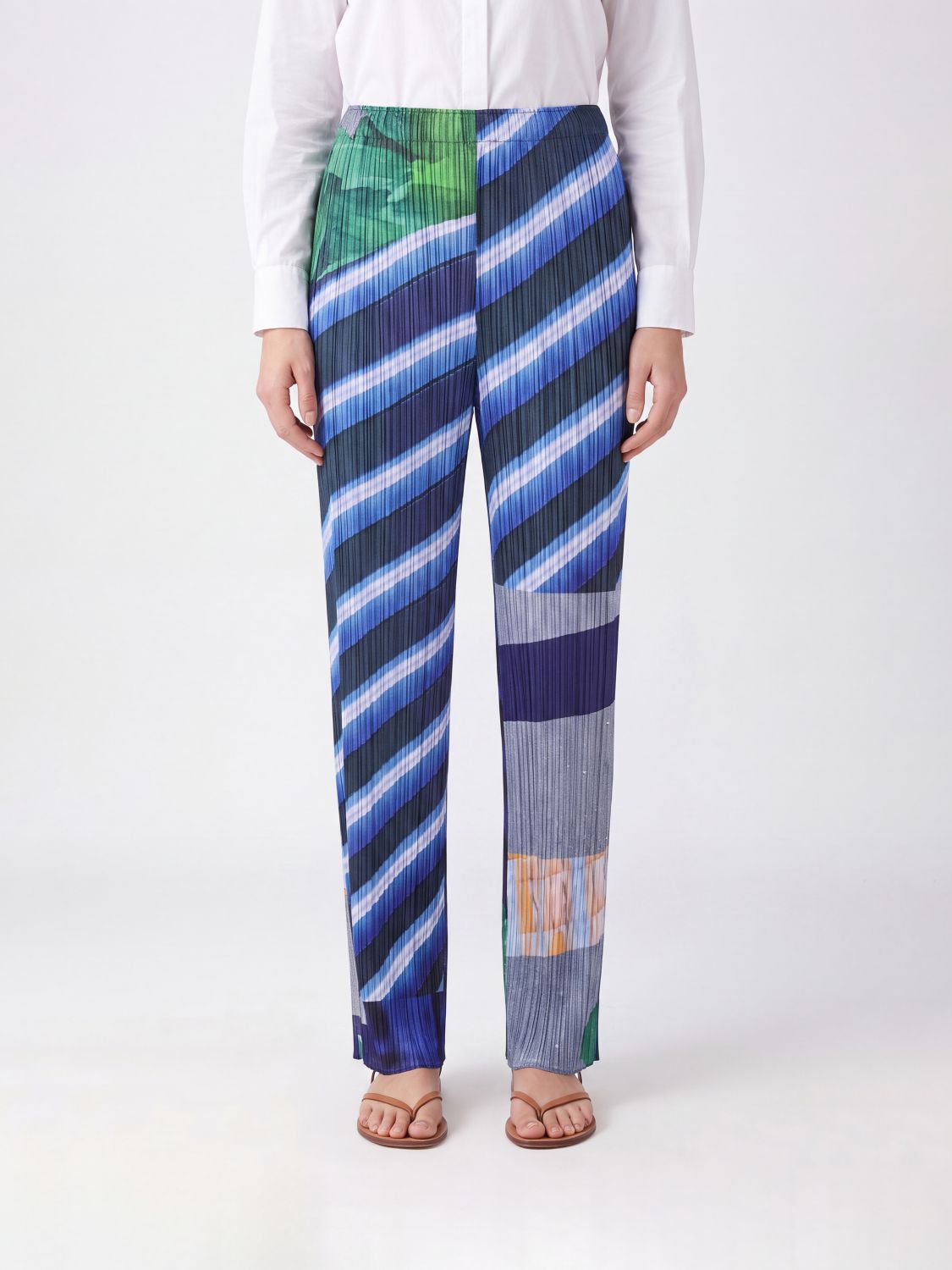 PLEATS PLEASE ISSEY MIYAKE Pantaloni in poliestere plissettati