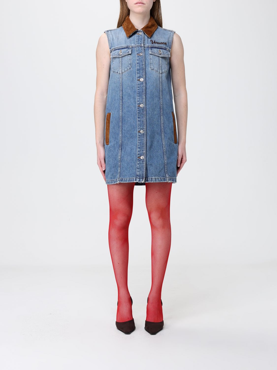 VERSACE VERSACE Dress Woman color Denim　VERSACE ドレス ウーマン カラー デニム