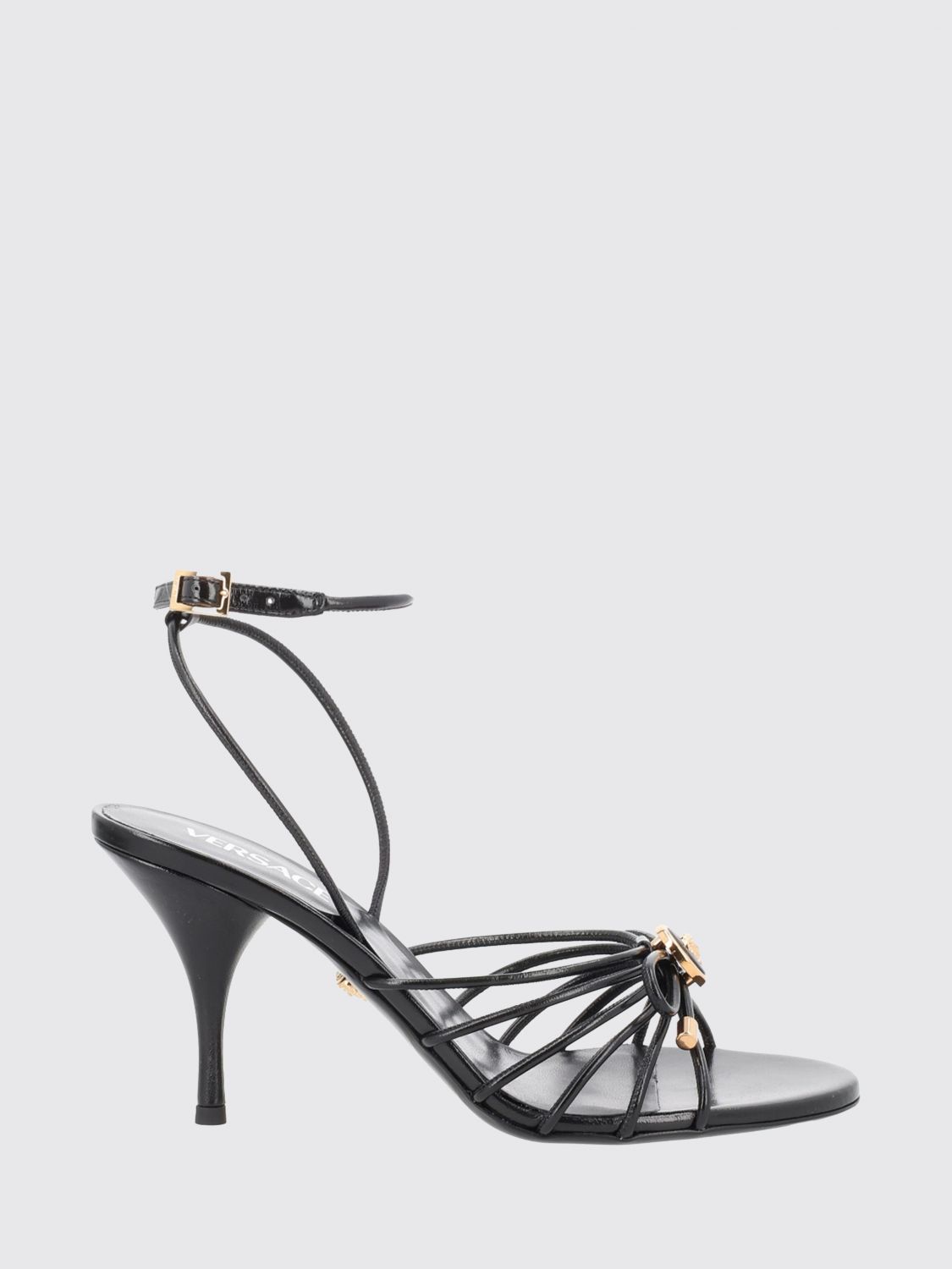 VERSACE Heeled Sandal Woman color Black