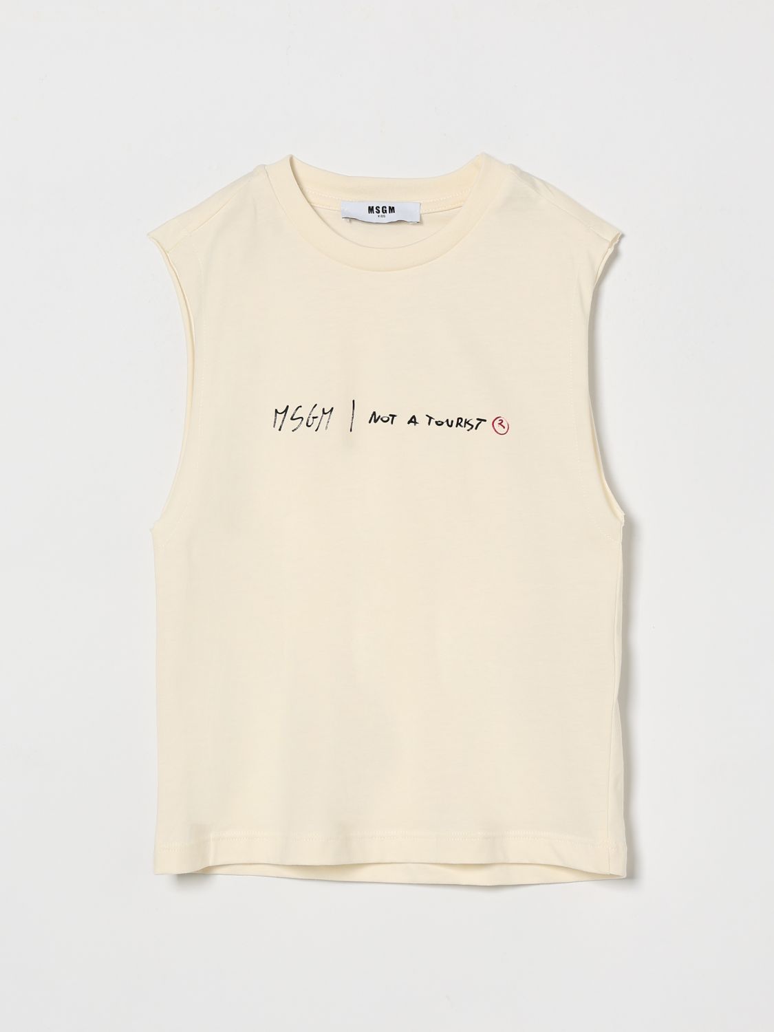 MSGM Kids Cotton Tank Top with Logo　MSGM キッズ ロゴ入りコットンタンクトップ MSGM