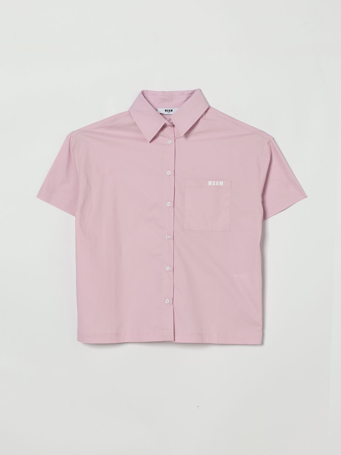 MSGM Kids Baumwollhemd mit Logo