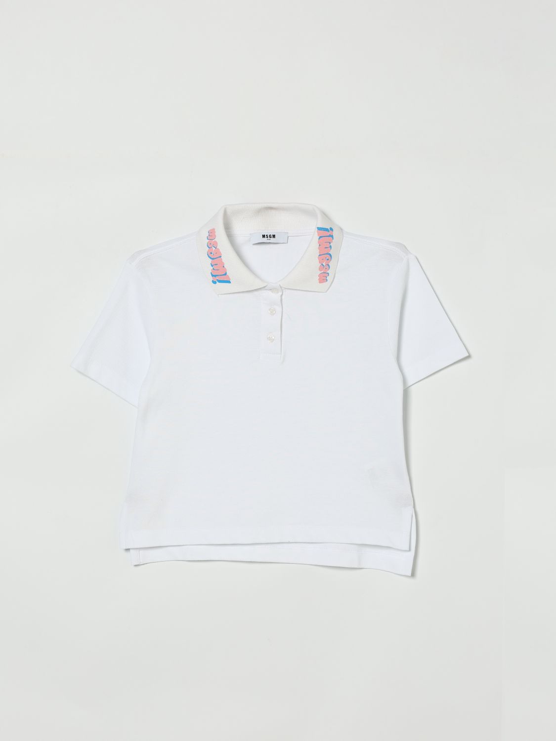MSGM Kids Cotton Polo Shirt With Logo　MSGM キッズ ロゴ入りコットン ポロシャツ MSGM