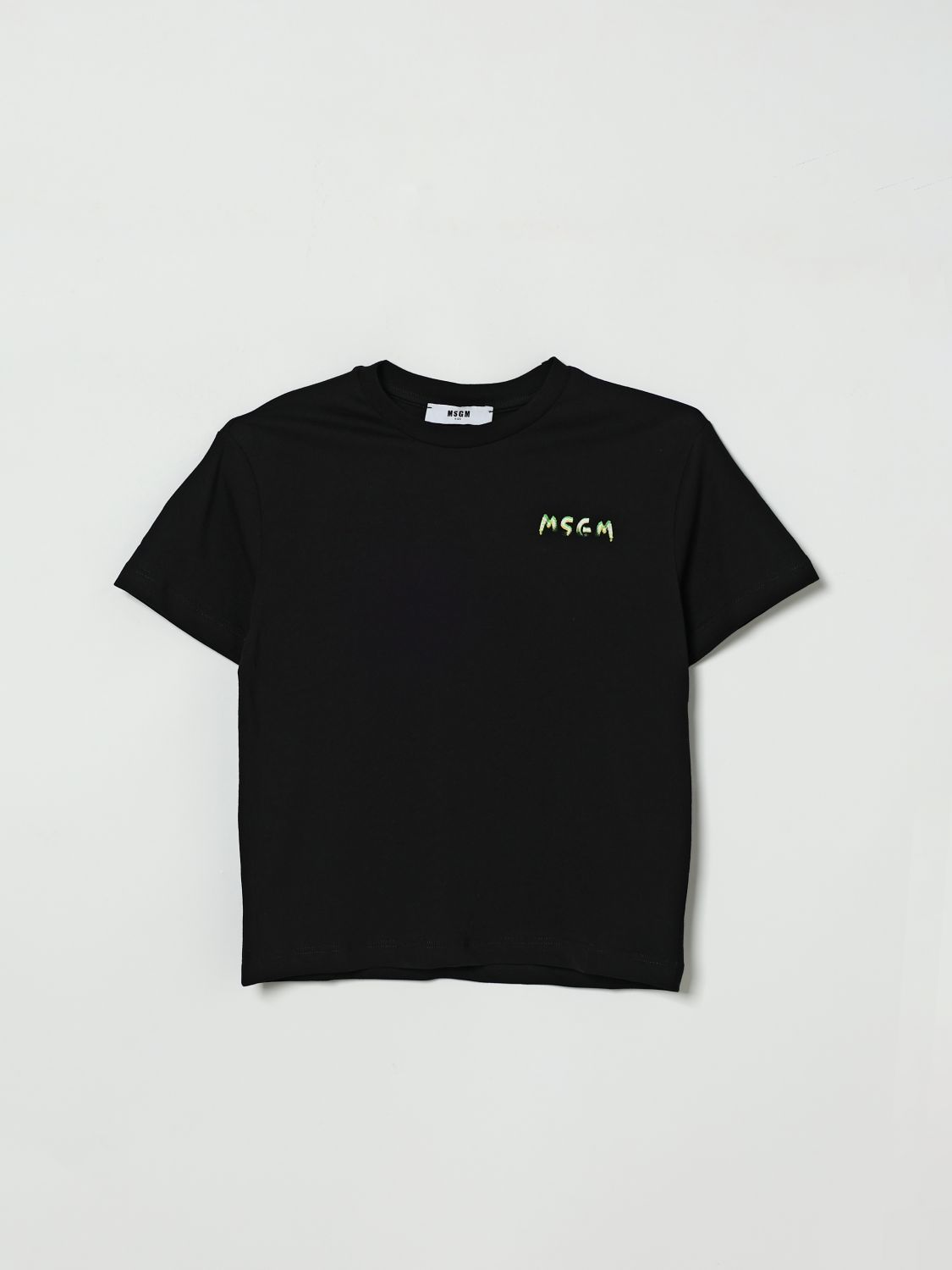 MSGM Kids Cotton T-Shirt with Logo　MSGM キッズ ロゴ入りコットン T シャツ MSGM