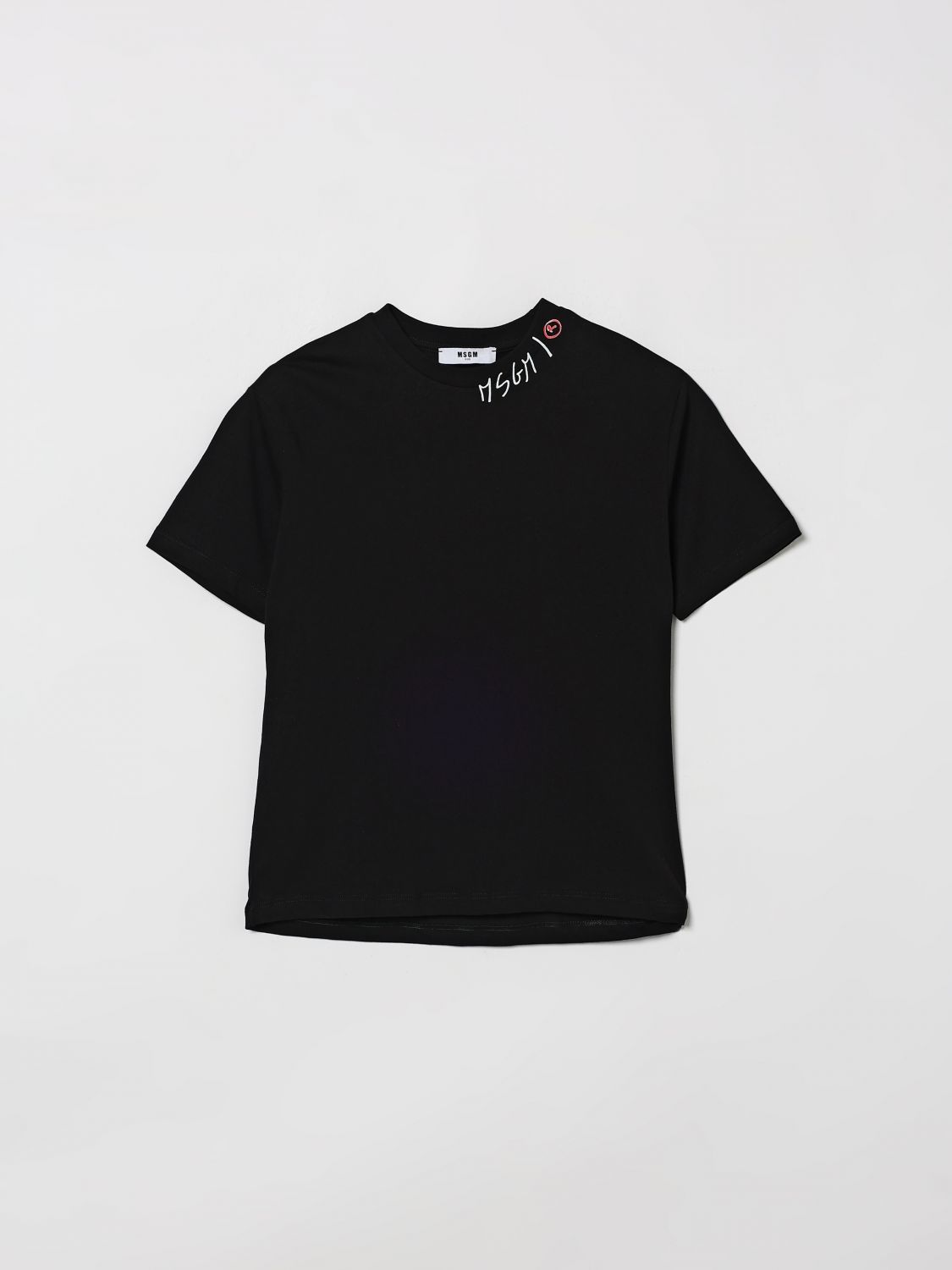 MSGM Kids Baumwoll-T-Shirt mit Mini-Logo