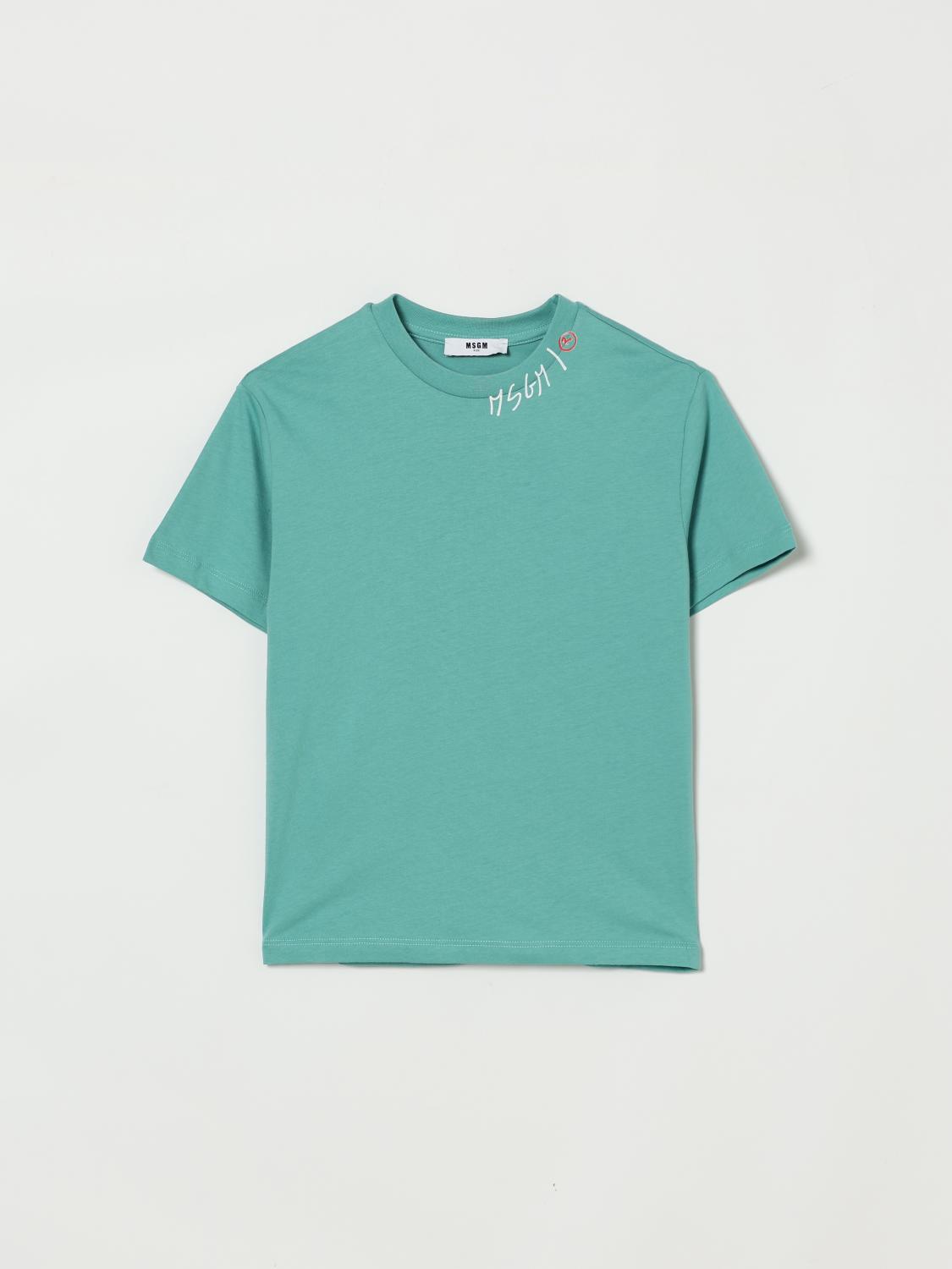 MSGM Kids Cotton T-Shirt With Mini Logo　MSGM キッズ コットン T シャツ ミニロゴ付き MSGM