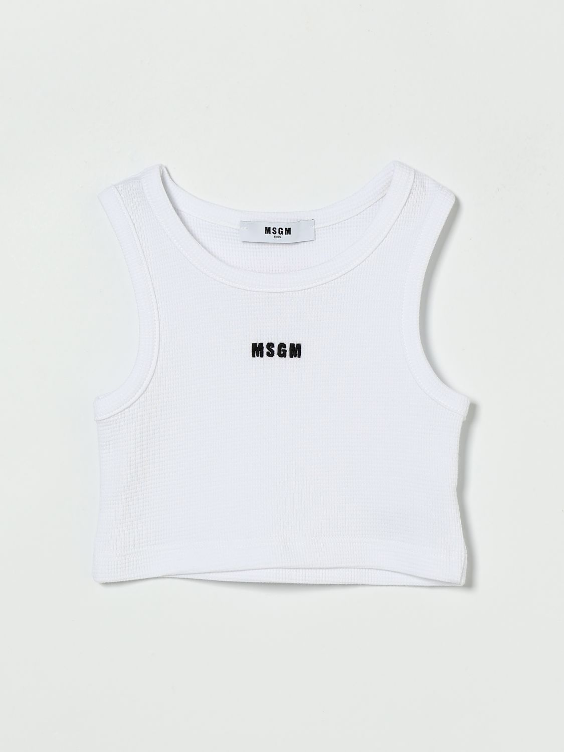 MSGM Kids Basic Cotton Tank Top with Logo　MSGM キッズ ロゴ入りベーシック コットン タンクトップ MSGM