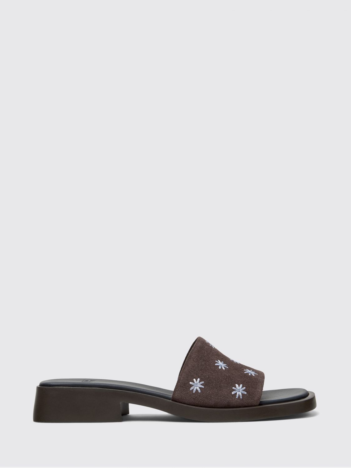 CAMPER Dana Wildleder-Mules mit Blumenstickerei