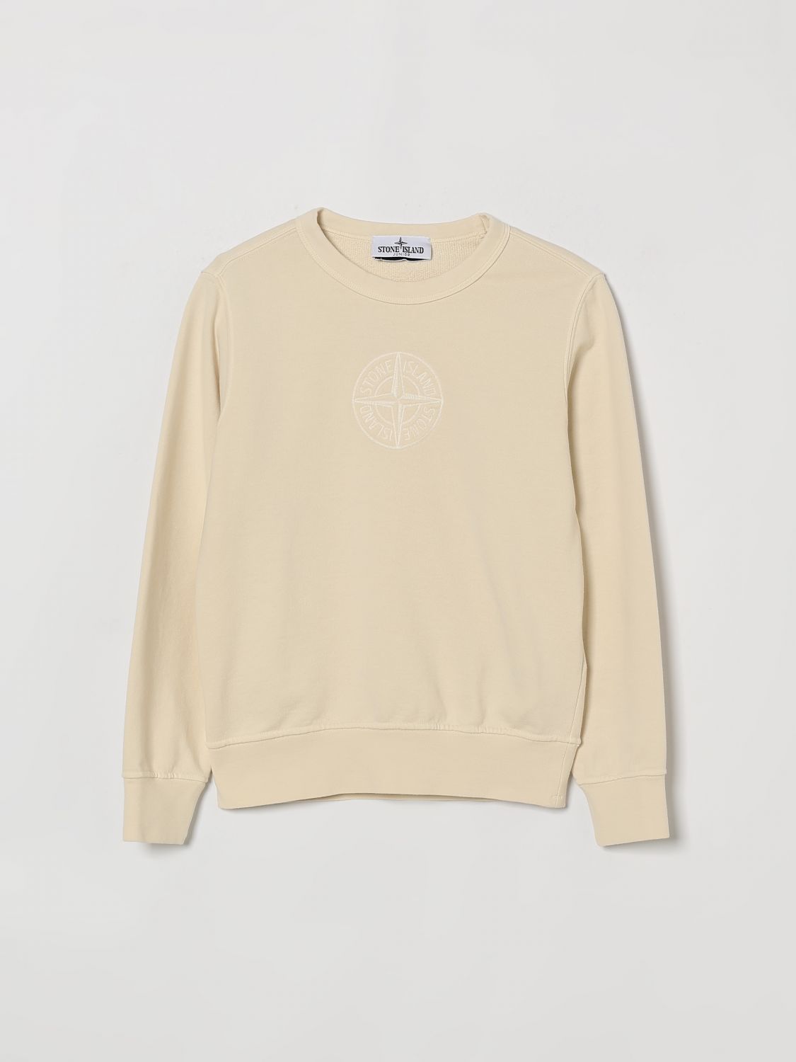 STONE ISLAND JUNIOR Cotton Knit with Embroidered Logo　STONE ISLAND JUNIOR ロゴ刺繍入りコットンニット STONE