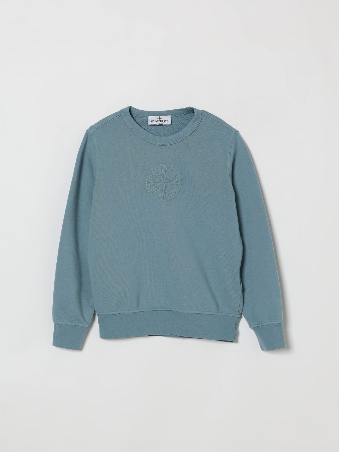 STONE ISLAND JUNIOR Baumwollpullover mit gesticktem Logo