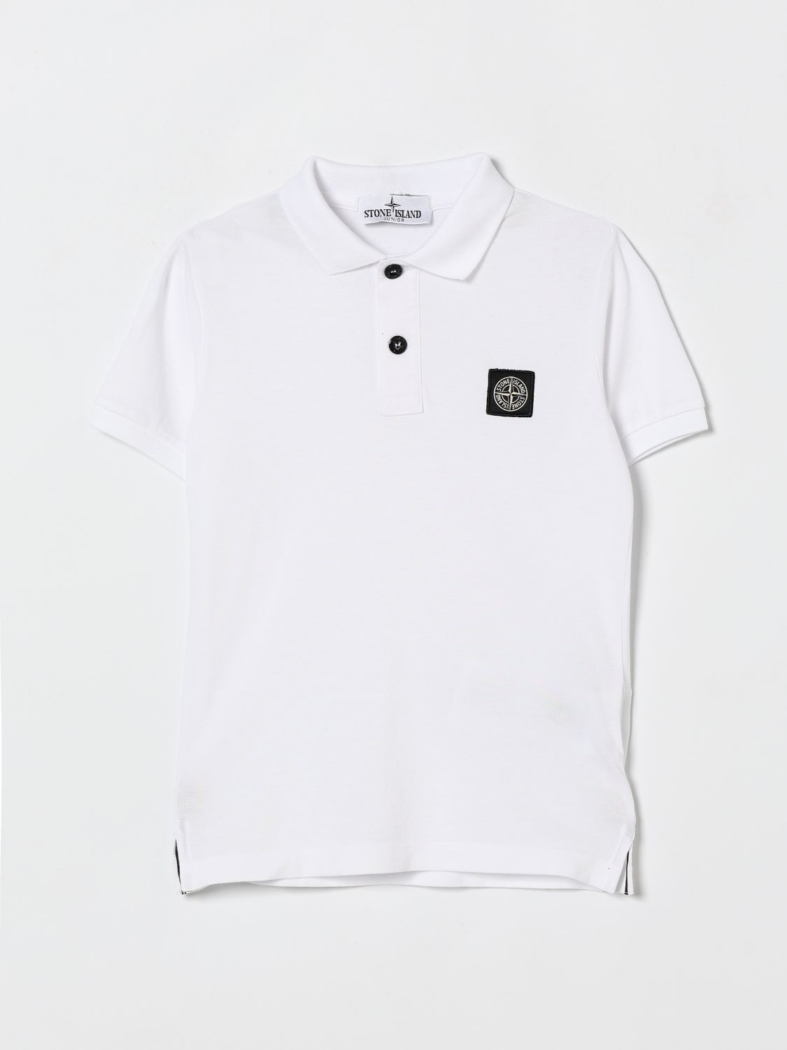 STONE ISLAND JUNIOR Cotton Polo Shirt with Logo　STONE ISLAND JUNIOR ロゴ入りコットンポロシャツ STONE