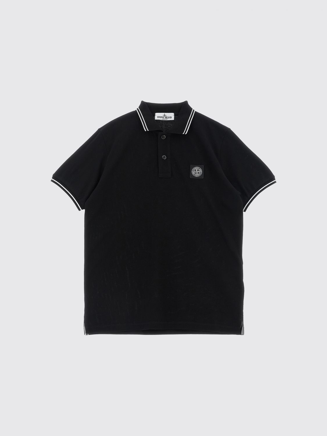 STONE ISLAND JUNIOR Baumwoll-Poloshirt mit Logo