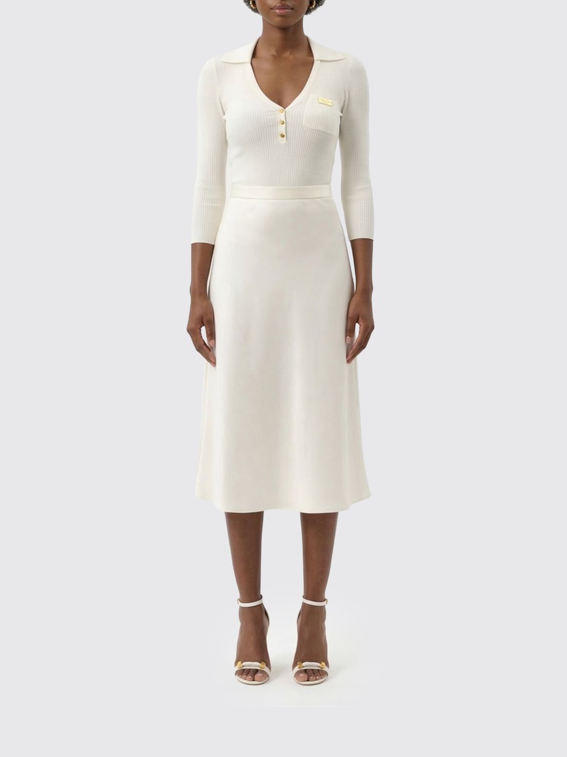 Elisabetta Franchi Silk Blend Midi Dress