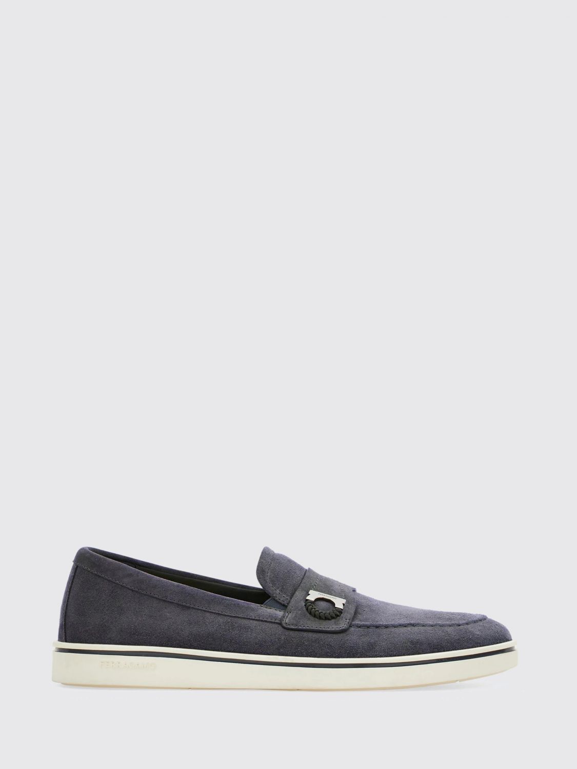 FERRAGAMO Mocassino Gancini in camoscio
