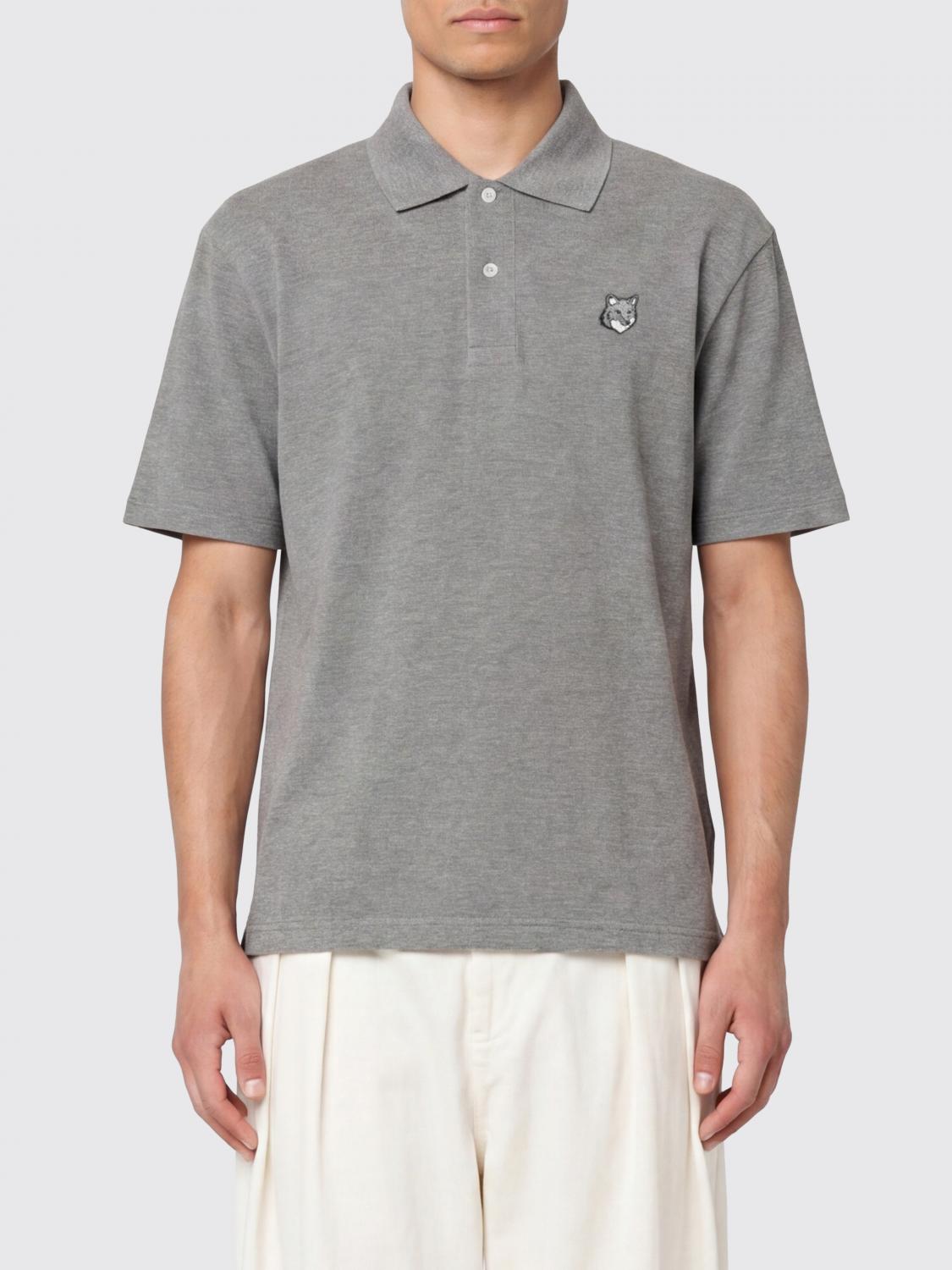 MAISON KITSUNÉ Polo Shirt Men color Grey