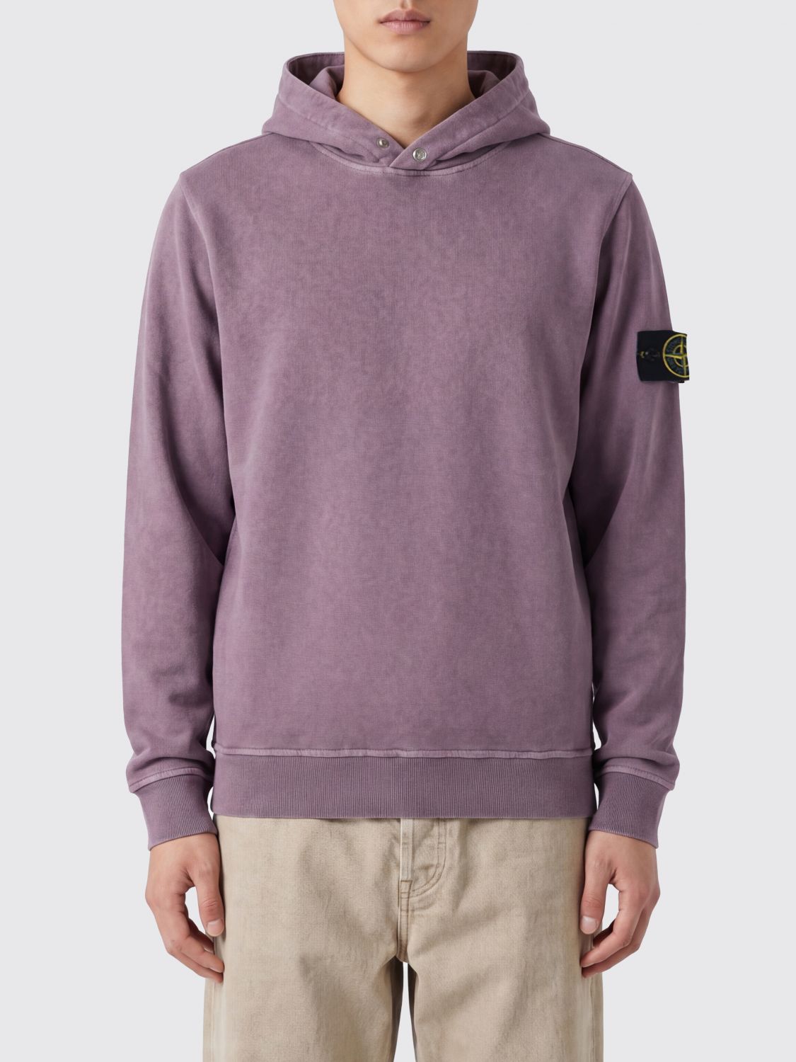 STONE ISLAND Felpa con cappuccio in cotone