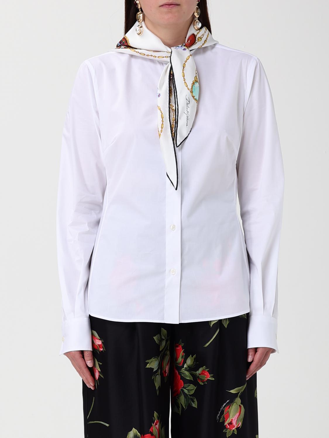 DOLCE & GABBANA Classic Stretch Cotton Shirt with Foulard
