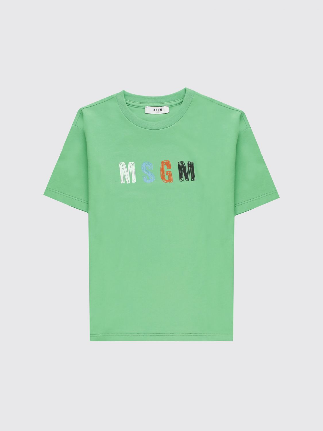 MSGM Kids T-shirt in cotone con logo multicolor