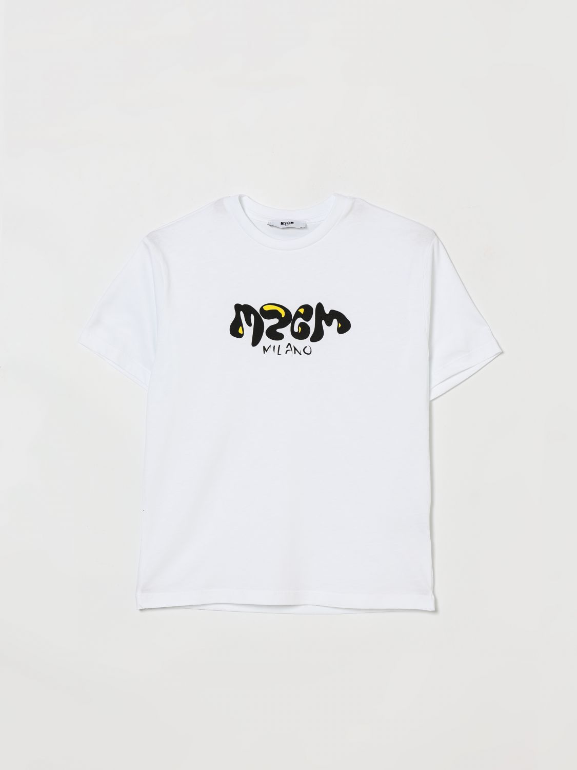 MSGM Kids Cotton T-Shirt with Logo　MSGM キッズ ロゴ入りコットン T シャツ MSGM