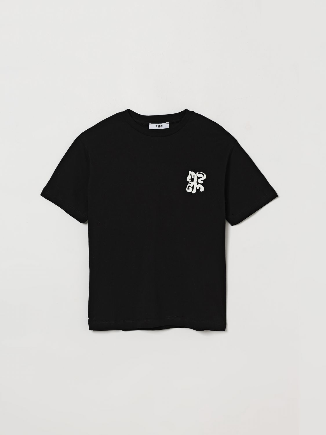 MSGM Kids Cotton T-Shirt with Logo　MSGM キッズ ロゴ入りコットン T シャツ MSGM