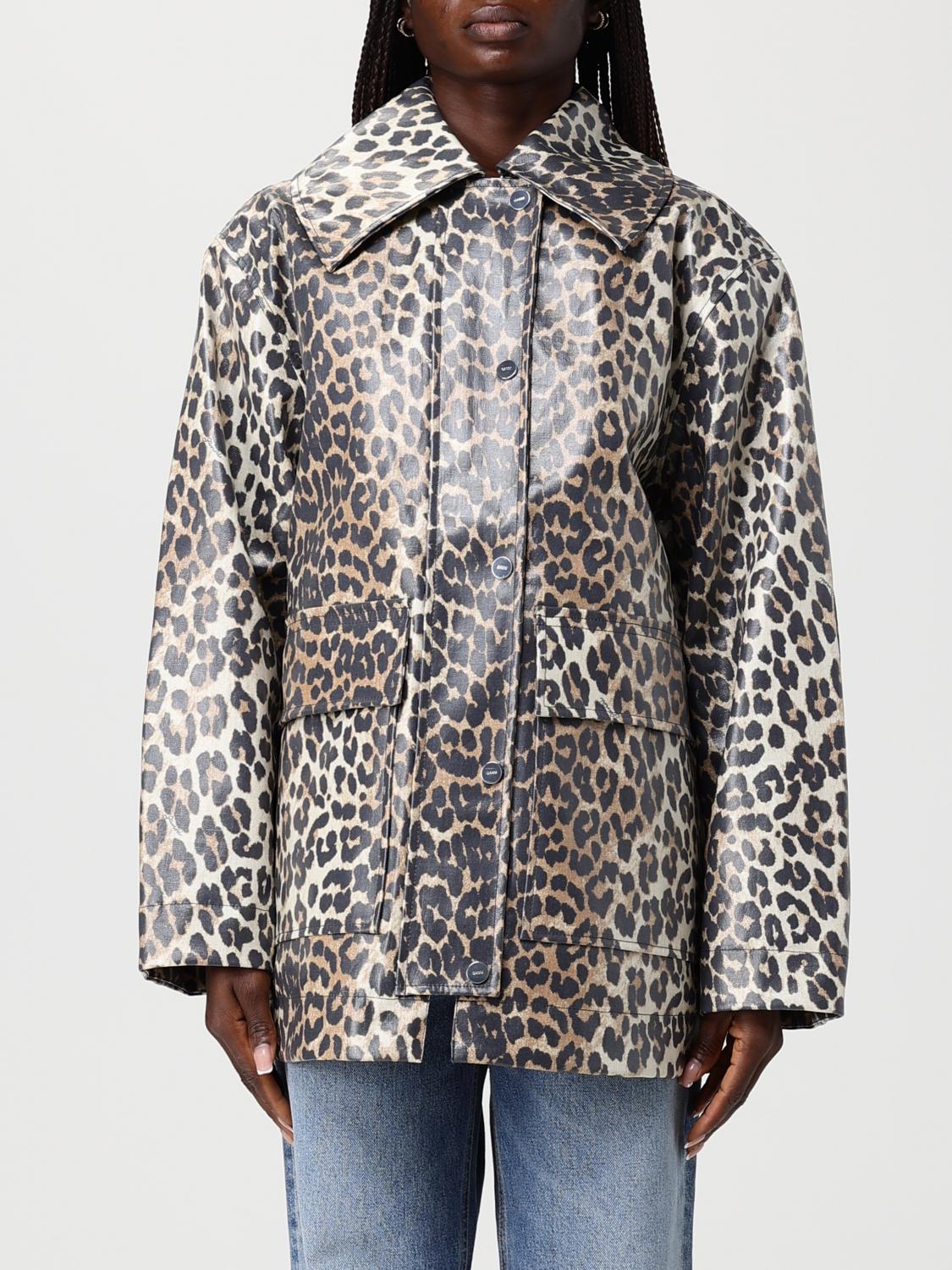 GANNI Animal Print Waxed Jacket　GANNI アニマルプリント ワックスジャケット GANNI