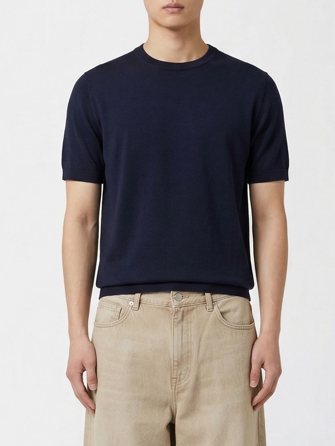 PAOLO PECORA Basic Pullover aus Seiden-Baumwoll-Mischung