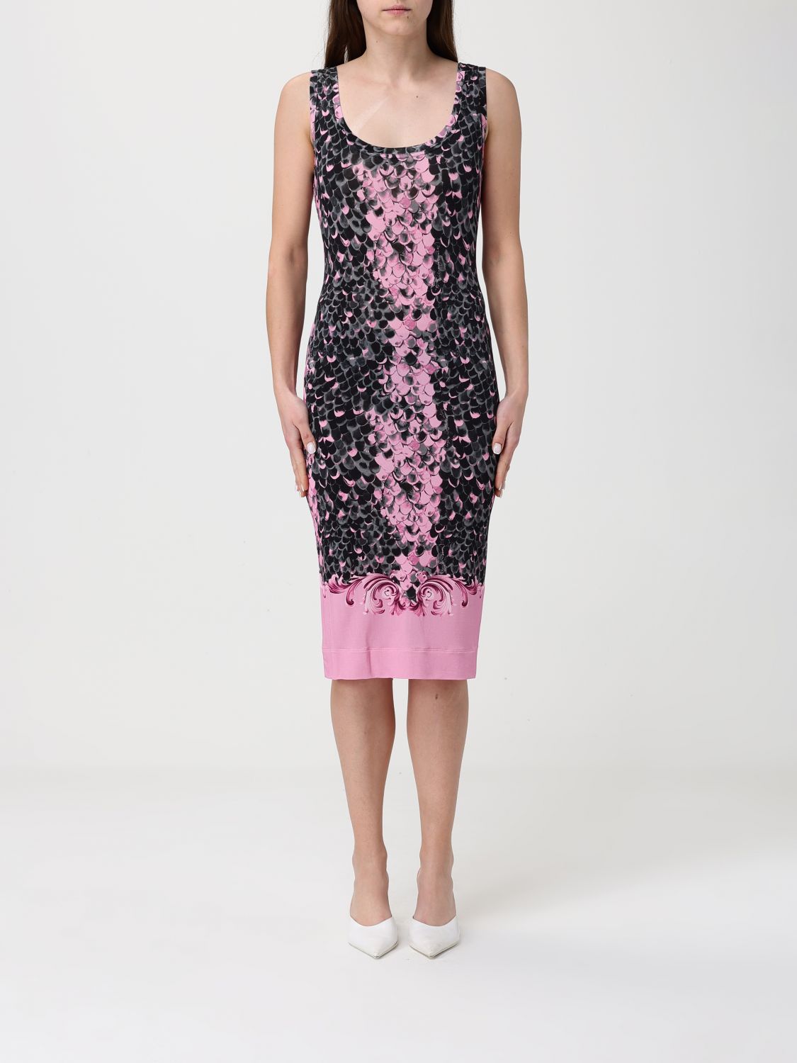 VERSACE JEANS COUTURE Printed Jersey Midi Dress　VERSACE JEANS COUTURE プリント ジャージ ミディ ドレス VERSACE