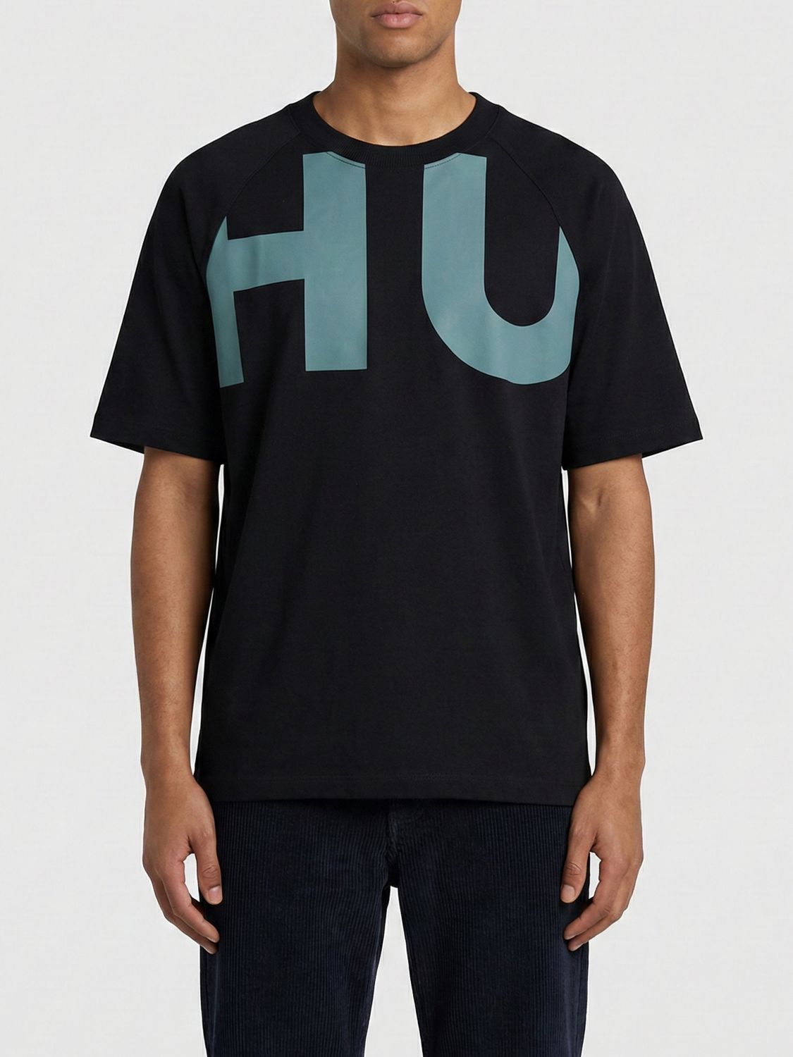 T-shirt in cotone con big logo Hugo