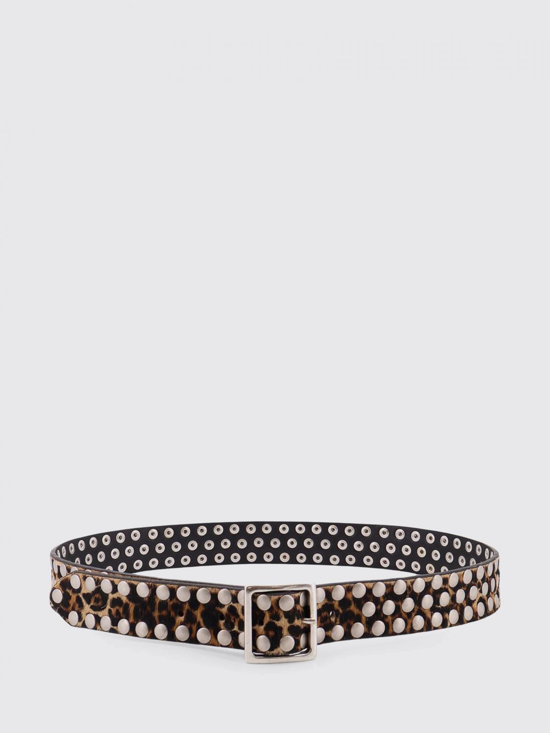 GOLDEN GOOSE Animalier Pony Hair Belt with Studs　GOLDEN GOOSE スタッズ付きアニマリエ ポニー ヘアベルト GOLDEN