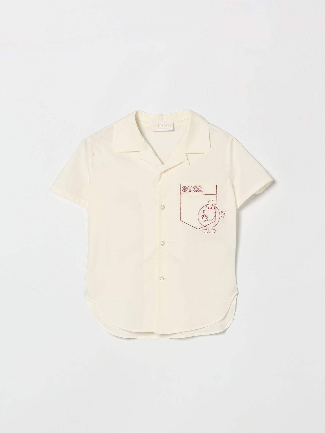 GUCCI Cotton Shirt with Logo　GUCCI ロゴ入りコットンシャツ GUCCI