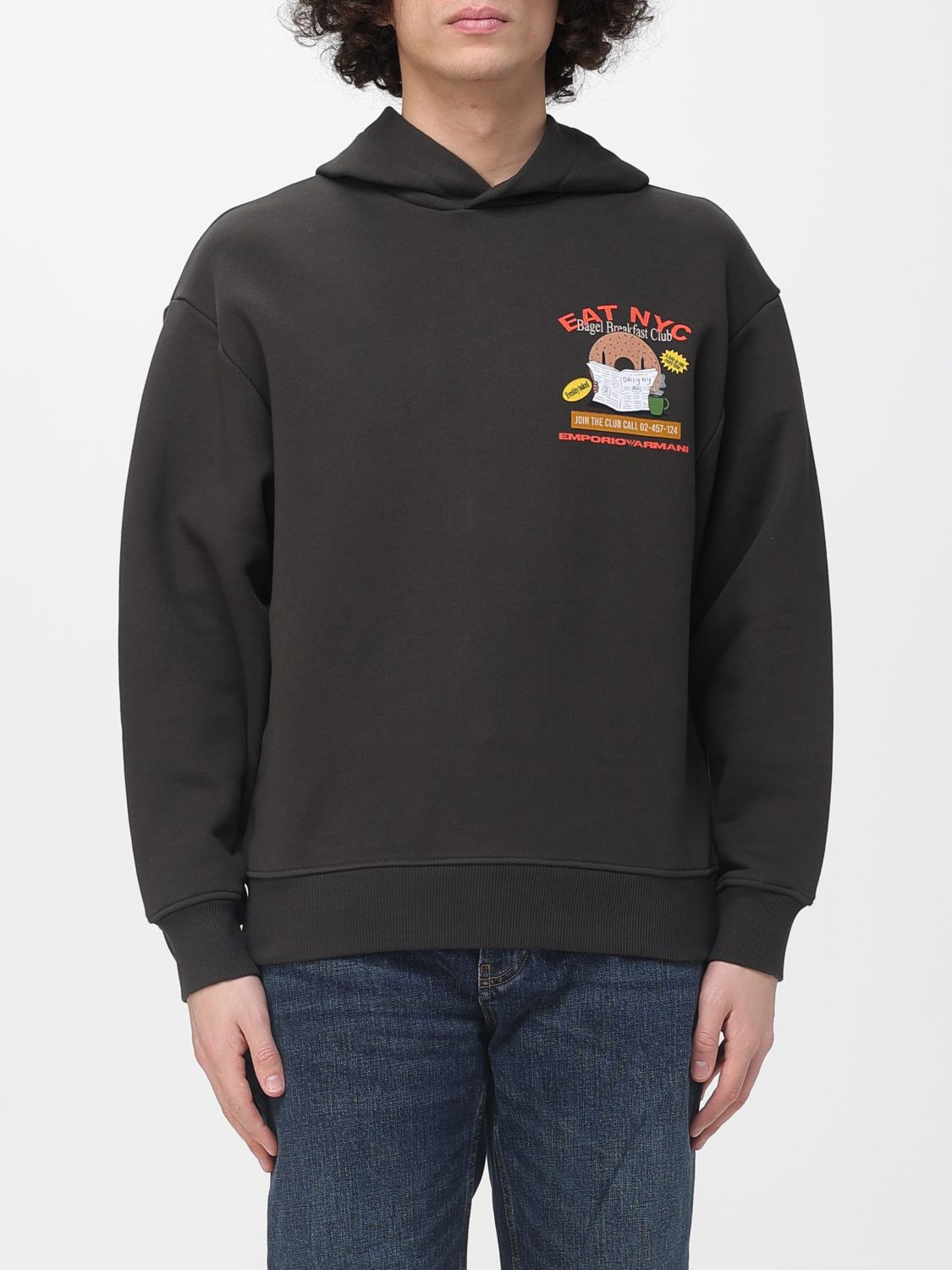 Emporio Armani Cotton Printed Hoodie