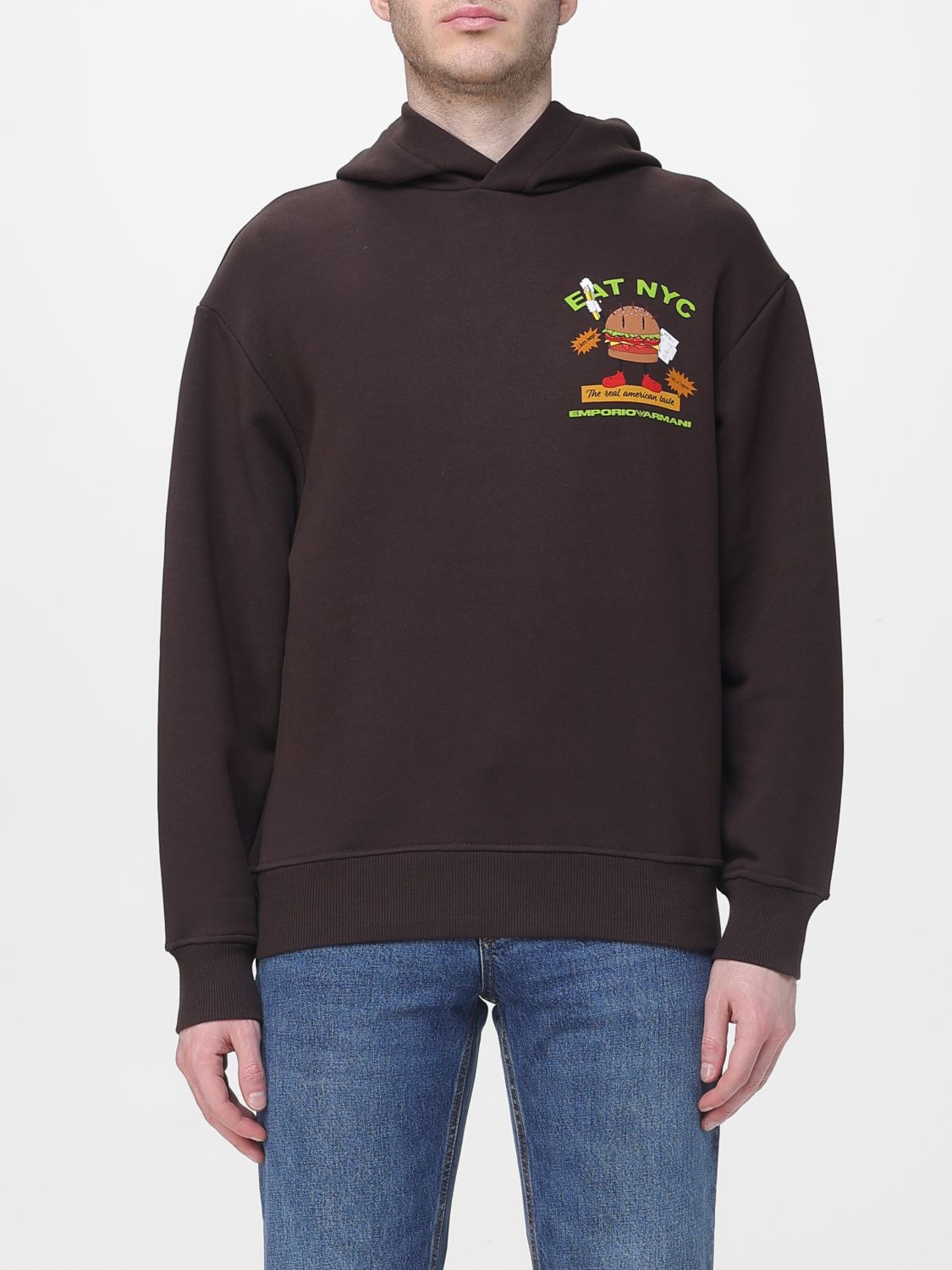 EMPORIO ARMANI Bedruckter Baumwoll-Kapuzenpullover