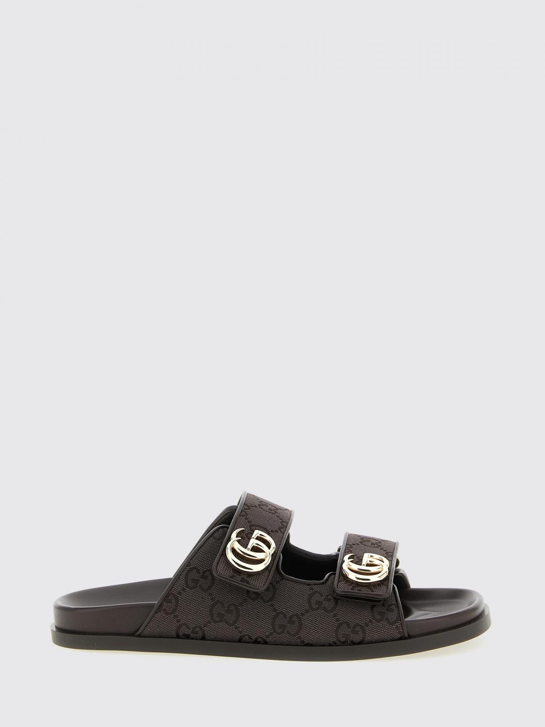 GUCCI Sandalo in canvas con monogram GG jacquard