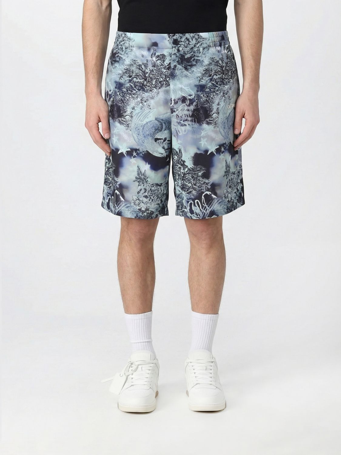 Off-White Pantaloncini in viscosa stampato