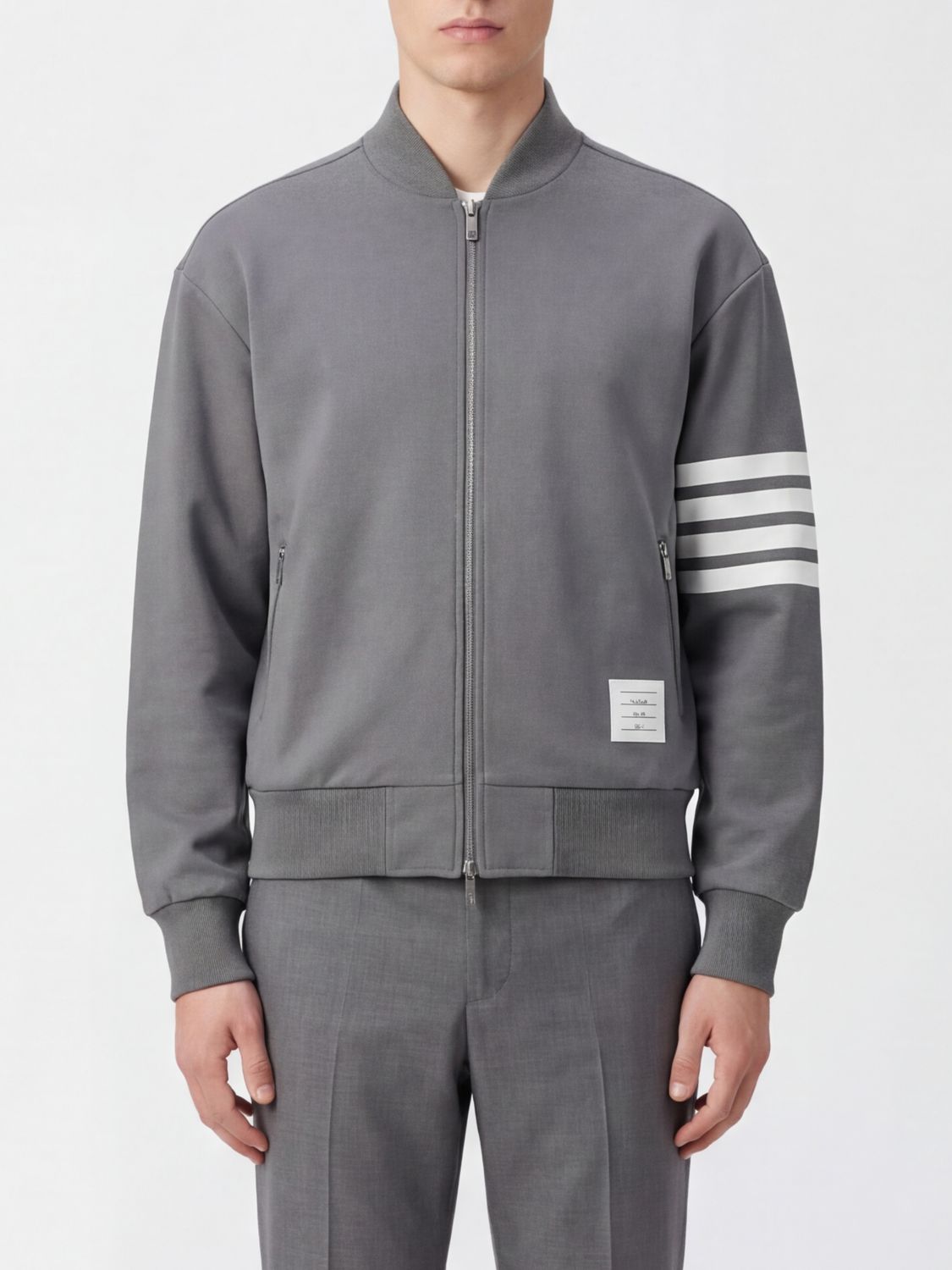 Thom Browne 4-Bar Viscose Blend Bomber Jacket