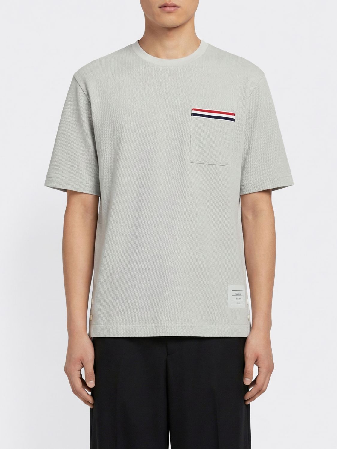 THOM BROWNE Cotton Blend T-Shirt　THOM BROWNE コットンブレンド Tシャツ THOM