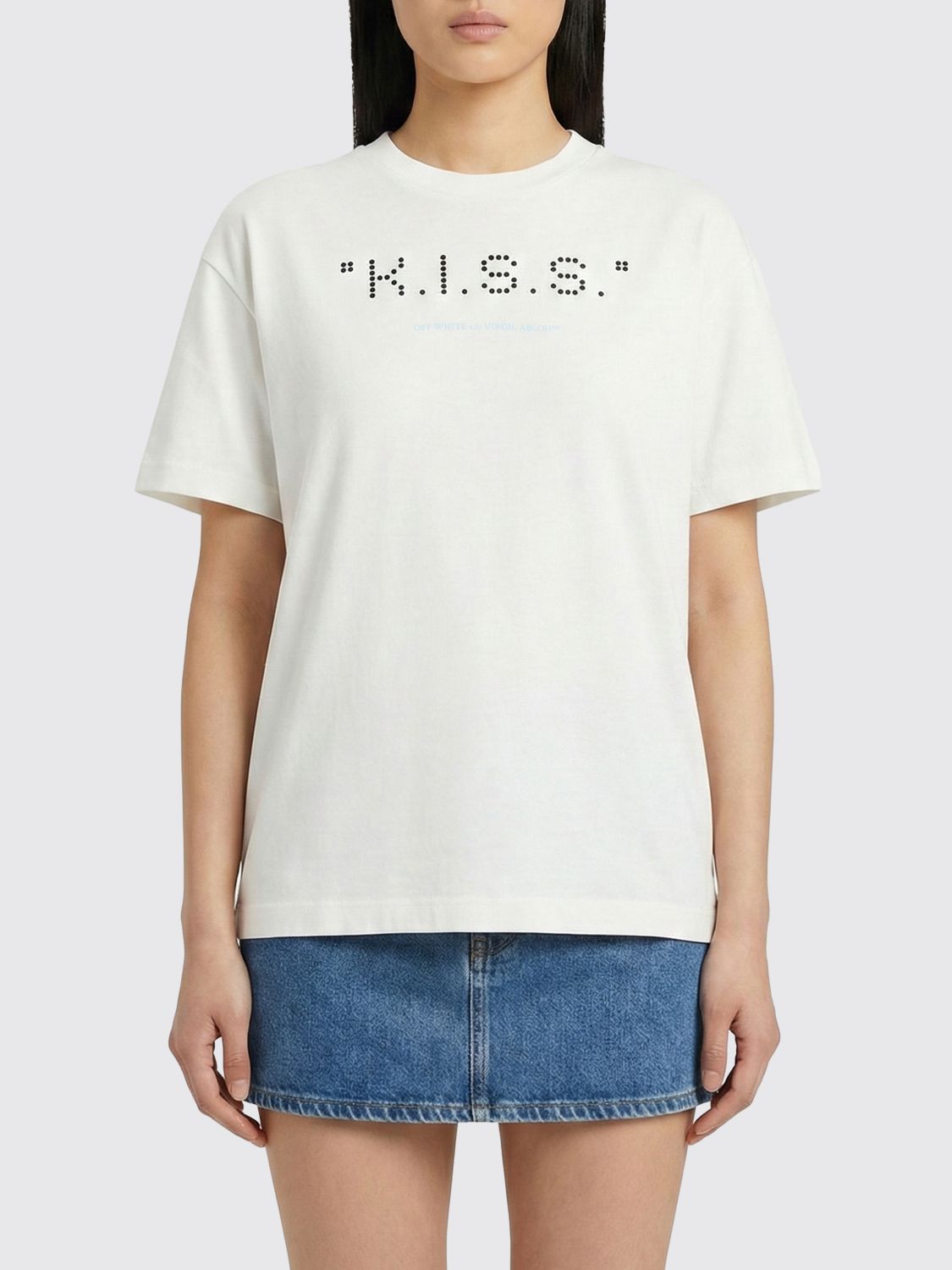 Off-White OFF-WHITE T-Shirt Woman color White　OFF-WHITE Tシャツ ウーマンカラー ホワイト