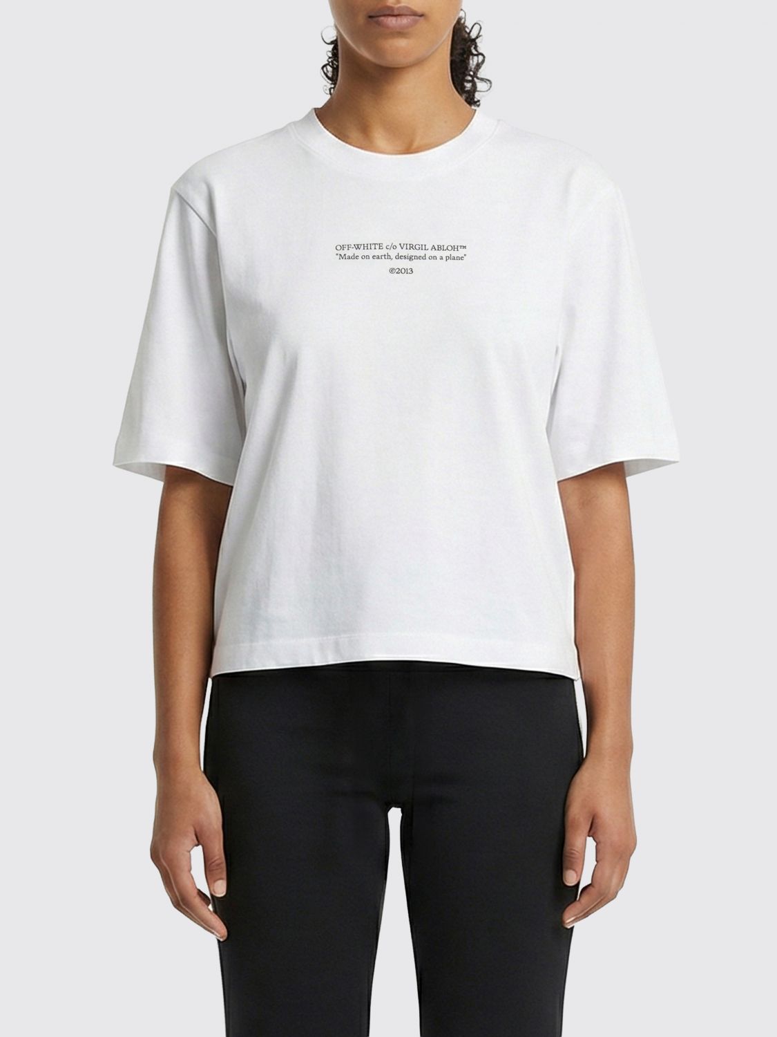 Off-White OFF-WHITE T-Shirt Woman color White　OFF-WHITE Tシャツ ウーマンカラー ホワイト