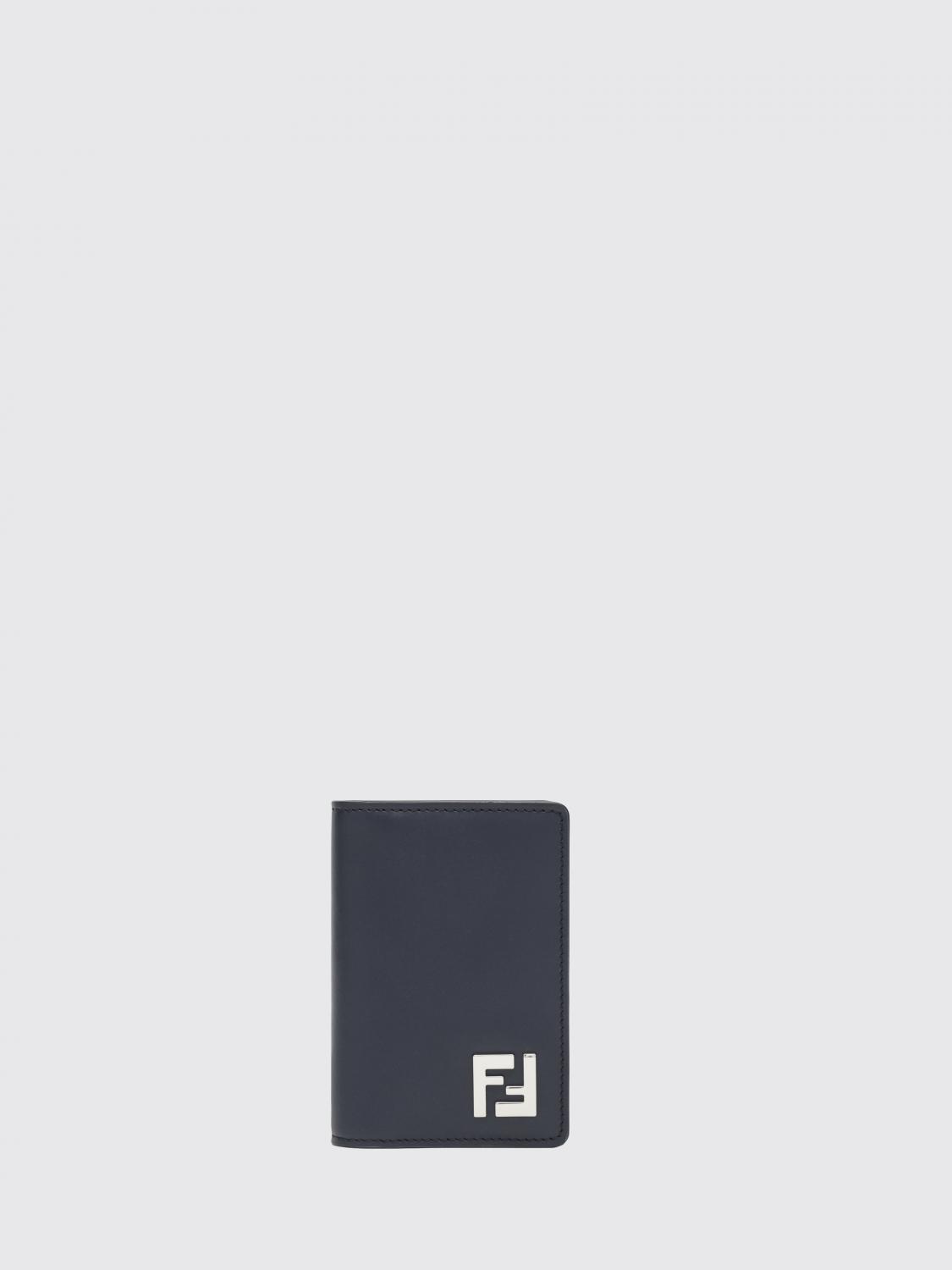 FENDI Portacarte di credito Squared FF in pelle cotone spalmato