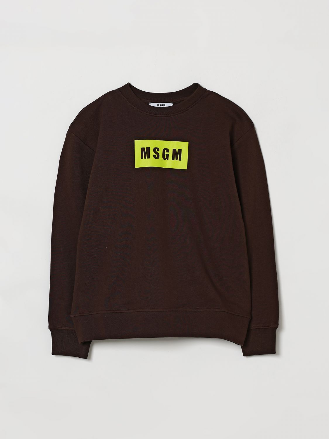 MSGM Kids Crew Neck Cotton Sweatshirt with Logo　MSGM キッズ ロゴ入りクルーネック コットン スウェットシャツ MSGM