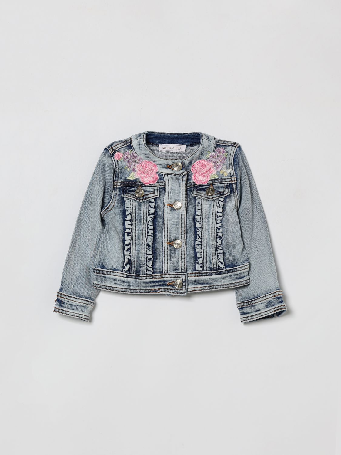 MONNALISA Jeansjacke mit Blumenstickereien