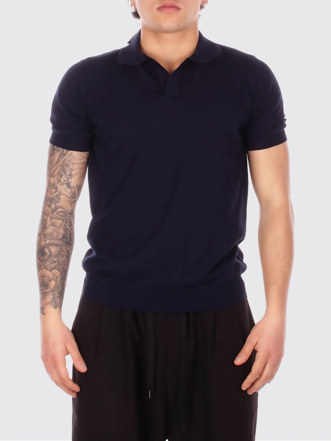 TAGLIATORE Cotton Knit Polo Shirt　TAGLIATORE コットンニットポロシャツ TAGLIATORE