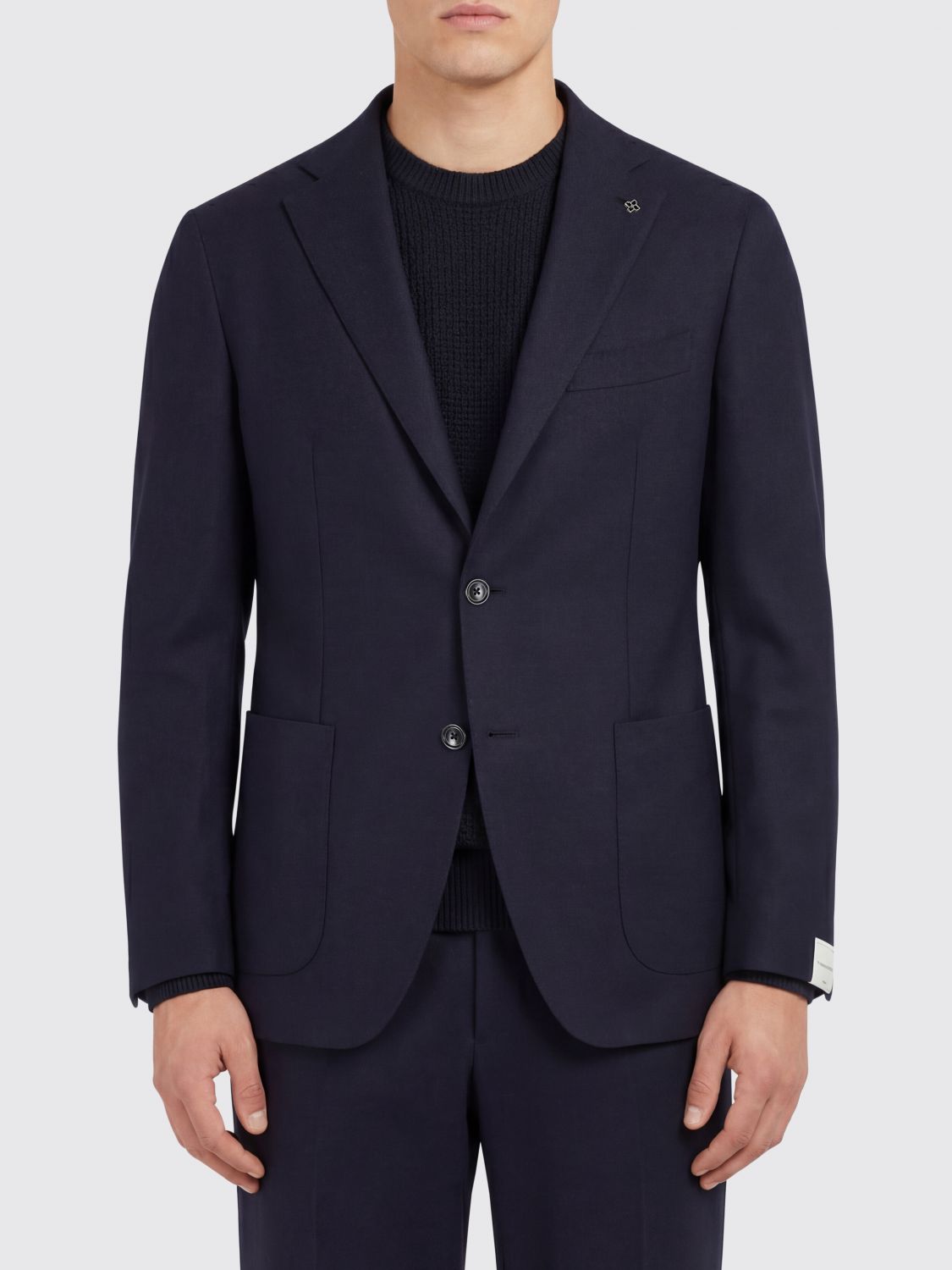 TAGLIATORE Wool and Cashmere Single-Breasted Blazer TAGLIATORE
