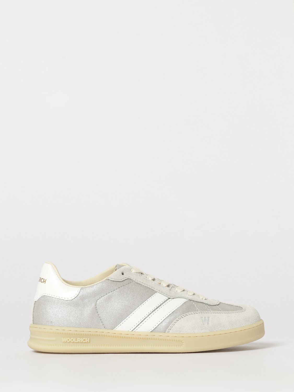 Woolrich Doubleu Suede-details Sneakers In Gray