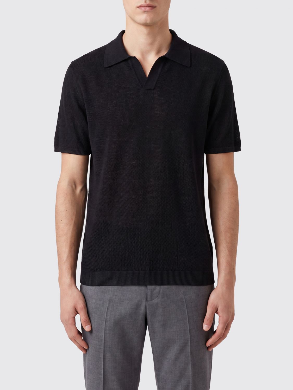 ROBERTO COLLINA Linen Polo Shirt